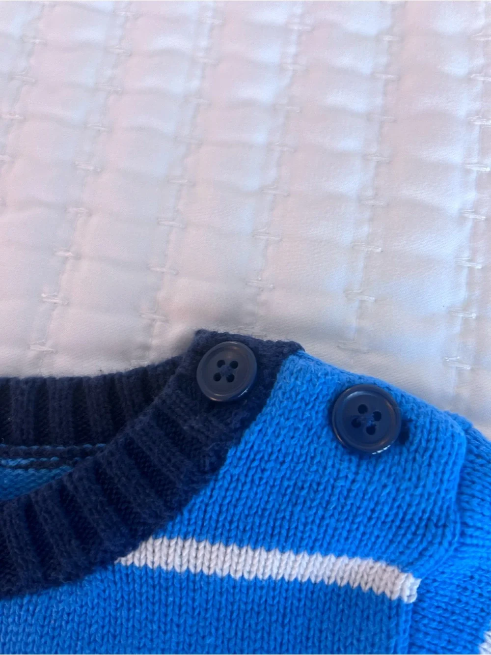 Old Navy Blue Striped Whale Knit Sweater. Size 18-24M